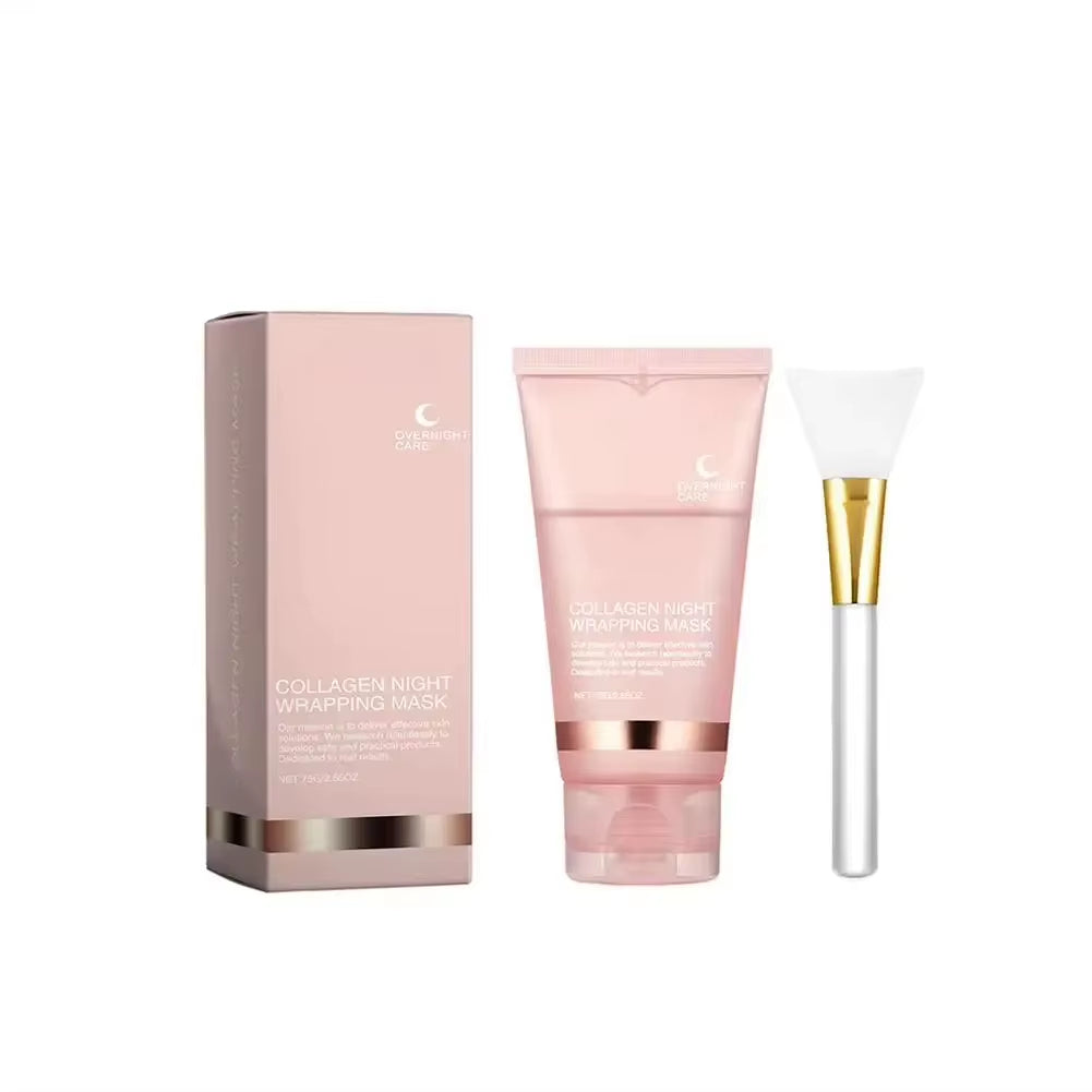 Hydrolyzed Collagen Overnight Facial Mask – Wrapping Peel-Off Treatment | Hydrating & Firming | Enhances Elasticity, Reduces Sagging & Dullness