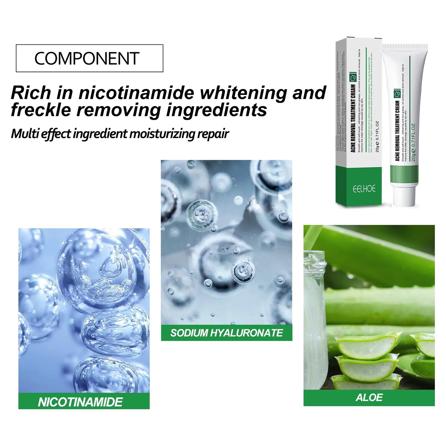 EELHOE Blemish & Acne Treatment Cream Brightens Skin Tone Hydrates & Repairs Complexion
