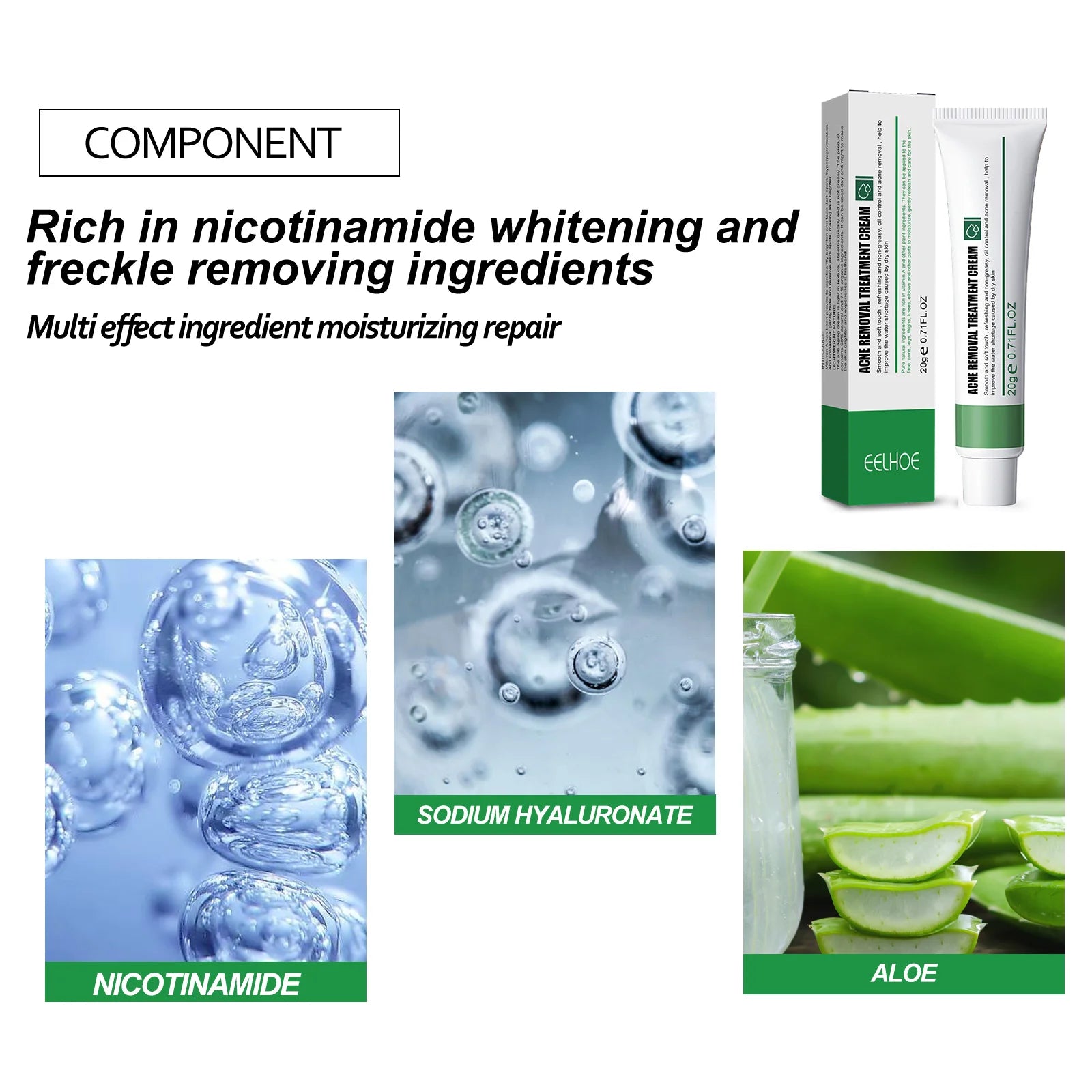EELHOE Blemish & Acne Treatment Cream Brightens Skin Tone Hydrates & Repairs Complexion