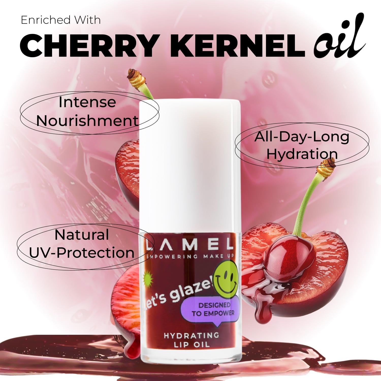 Hydrating Lip Oil LET`S GLAZE - Hydrating Lip Gloss Flavoring - Fat Oil Lip Gloss - Plumping & Glossy Balm - №404 Chocolate Cookies