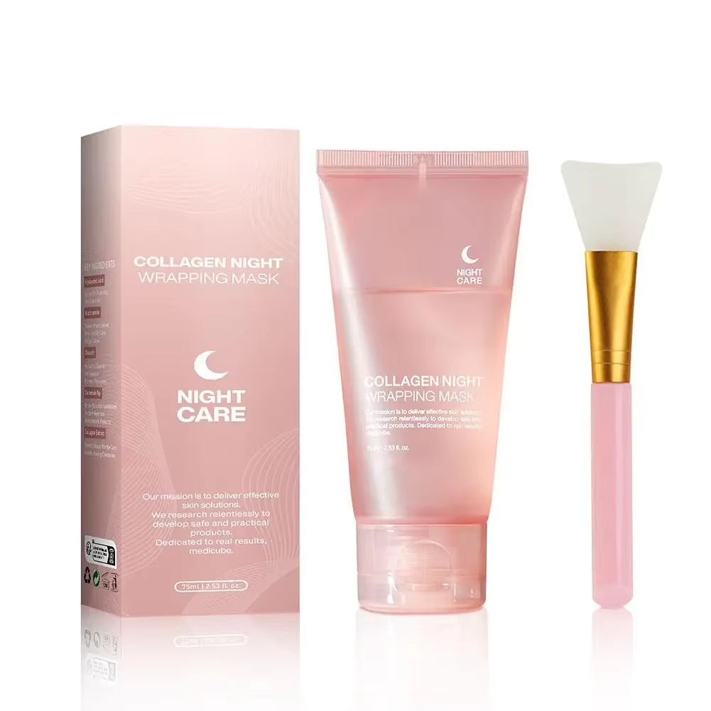 Hydrolyzed Collagen Overnight Facial Mask – Wrapping Peel-Off Treatment | Hydrating & Firming | Enhances Elasticity, Reduces Sagging & Dullness