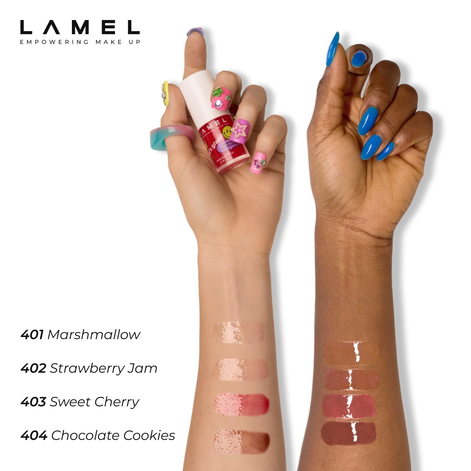Hydrating Lip Oil LET`S GLAZE - Hydrating Lip Gloss Flavoring - Fat Oil Lip Gloss - Plumping & Glossy Balm - №404 Chocolate Cookies