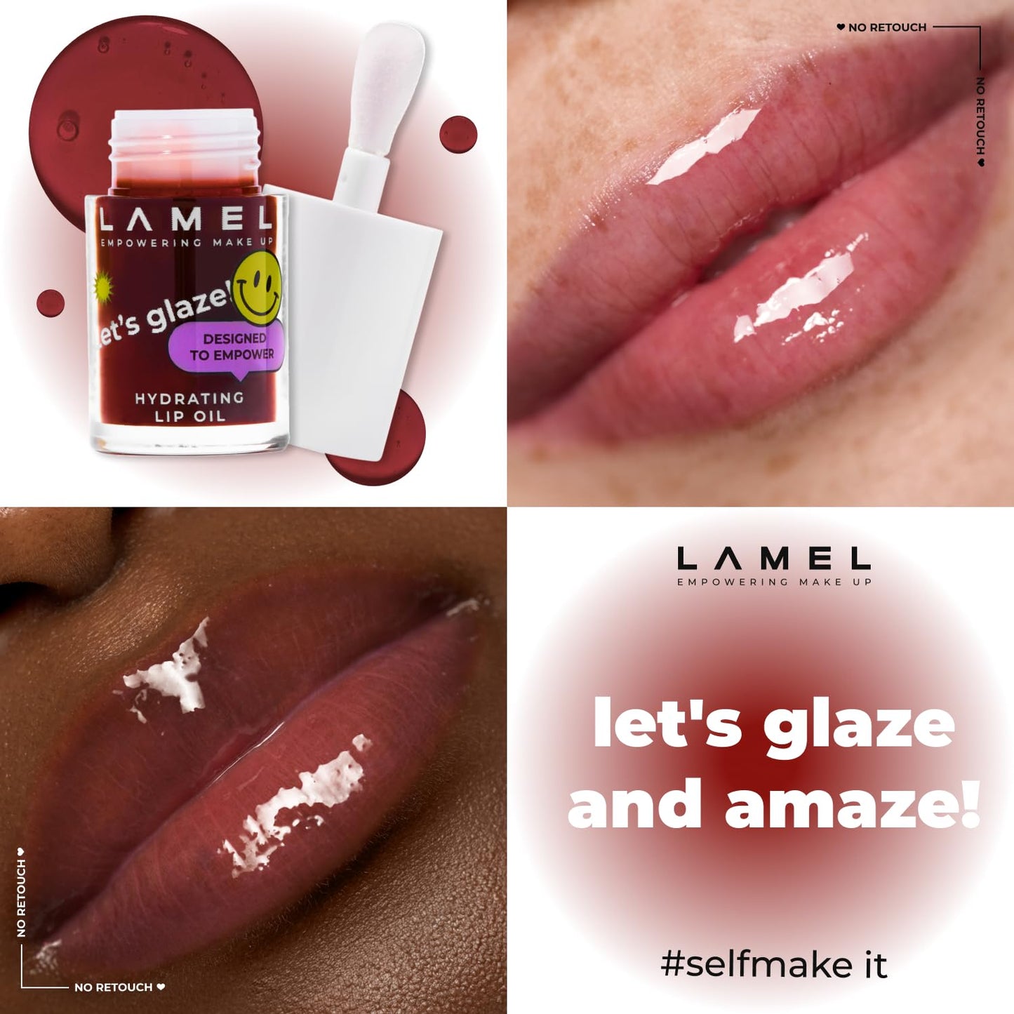Hydrating Lip Oil LET`S GLAZE - Hydrating Lip Gloss Flavoring - Fat Oil Lip Gloss - Plumping & Glossy Balm - №404 Chocolate Cookies